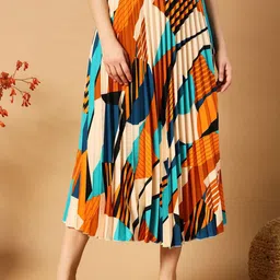 LookShine Printed A-Line Midi Skirts-picture-3