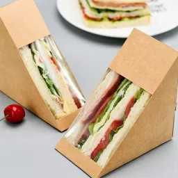 Sandwich Carton Paper, Cardboard Sandwich Box Size- 4.75x6.75x2.5 Inch, L - 4.75", B - 6.75", H - 2.5" Packaging Box-image-80