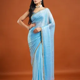 LOROFY Embellished Beads and Stones Tussar Saree-picture-45
