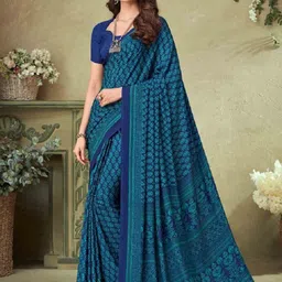 DURGA EMPORIO Floral Pure Crepe Saree-picture-30