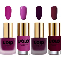 VOLO Set Of 4 Velvet Matte & Extra Shine Nail Polish - 8 ml Each & 9ml Each-14-46-35-34-24