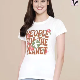 Mast & Harbour Women Typography 2 Printed Applique T-shirt-image-90