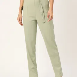 Zastraa Women Smart Slim Fit High-Rise Pleated Trousers-image-40