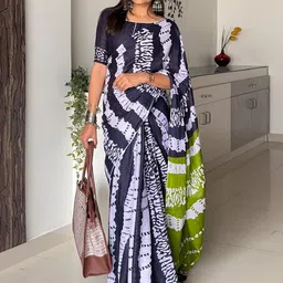 Mitera Tie and Dye Printed Block Print Saree-picture-10