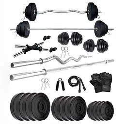 YMD Set Of 10 Plates, Curl rod, Straight rod, & Gym Accessories-30