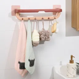 Self Adhesive Wall Mount Multicolor Towel Holder-image-1