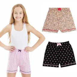 Bodycare Pack Of 2 Girls Conversational Printed Cotton Shorts-image-99