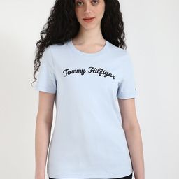 Tommy Hilfiger Women Typography Printed Round Neck Cotton T-shirt-picture-38