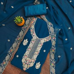 KALINI Floral Embroidered Unstitched Dress Material-picture-11