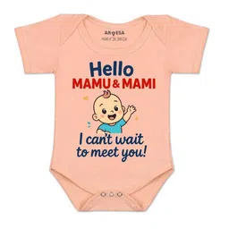 Arvesa Kids-Unisex Peach Cotton Rompers-picture-2