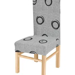 Yellow Weaves Grey & Black Printed Chair Cover-image-13