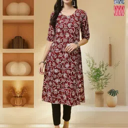 HERE&NOW Selection Of 3 Floral Printed Round Neck Straight Kurtas-20