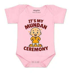 Arvesa Kids-Unisex Pink Cotton Rompers-picture-1
