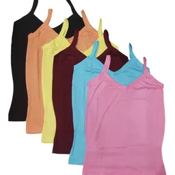 NEW TRINATH HOSIERY Girls Pack Of 6 Cotton Camisoles-54