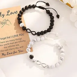 P. R. PRINTS Unisex Set Of 2 Forever Love Eternal Promise Wraparound Bracelet-image-10