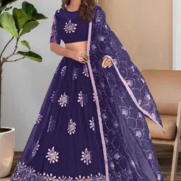 F Plus Fashion Net Semi-Stitched Lehenga Choli-image-68