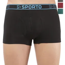 Sporto by Macho Men Pack Of 4 Super Combed Cotton Trunks Sprto_M1022-B1-CH1-M1-Prt1-S-picture-0