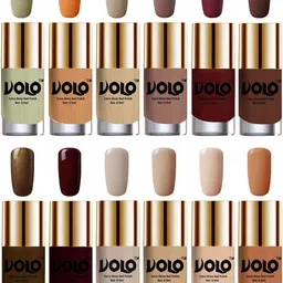 VOLO Set Of 12 Extra Shine Vibrant Shades Combo Nail Polish- 9.9ml Each- No-155-22