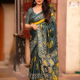 Mitera Batik Silk Blend Saree-image-26