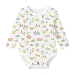 Moms Home Infants Printed Pure Organic Cotton Full Sleeves Bodysuit-image-100
