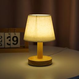 UMAI Brown Wood Frusturical Shaped Table Lamp-5