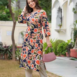BKApparels Women Dyed Thread Work Kurta-image-52