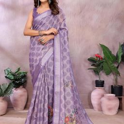 JYA Floral Linen Blend Saree-image-98