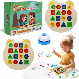 Shape Color Matching Game with Hexagon Figures & Bell for Home Play-image-99
