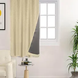Saral Home Beige Room Darkening Window Curtain-image-68