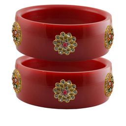 Vidhya Kangan Red Plastic Bangles-image-90