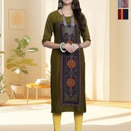 HERE&NOW Women Pack of 3 Ethnic Motifs Printed Daily Straight Kurtas-picture-17