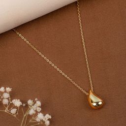 Zeraki Jewels Gold-Plated Oval Pendants with Chains-25