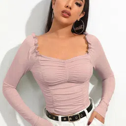 AVANOVA Sweetheart Neck Sheen Top-picture-10