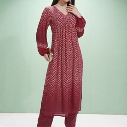 Vishudh Women Printed Regular Kurta with Palazzos-image-86