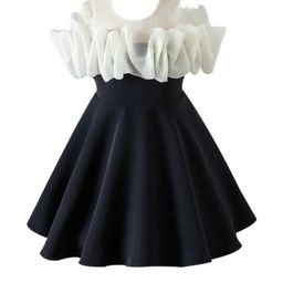 StyleCast x Revolte Girls Colourblocked Cold-Shoulder Fit & Flare Midi Dress-picture-36