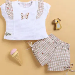 I LOVE MOM Girls Brown Clothing Set-53