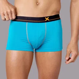 FRENCHIE X-Drip Solid Turquoise Blue Micro Modal Anti Bacterial Stretchable Mid Rise Trunks-picture-56