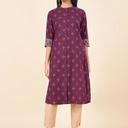 RANGMANCH BY PANTALOONS Floral Printed Mandarin Collar Straight Kurta-picture-29
