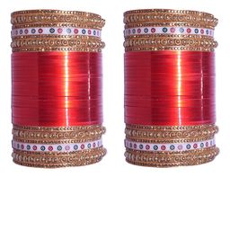Chura king Set Of 68 Gold-Plated Stoned-Studded Bangles-image-85
