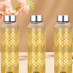 BOROSIL Artisan Series Vista Transparent 3 Pieces Glasses Printed Water Bottles 550 ml-17