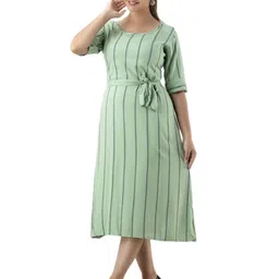 DMP EXPORT Women Striped Thread Work Handloom Anarkali Kurta-picture-16