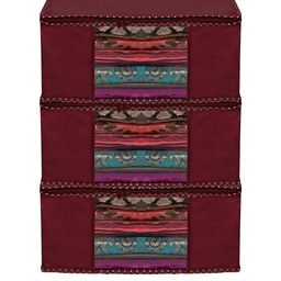 AMAK INC Maroon Fabric Multi-Utility Wardrobe Organisers-picture-5