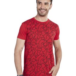 BE POSITIVE Men Abstract Printed Round Neck Slim Fit T-shirt-image-55