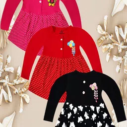 KidzzCart Polka Dot Print Fit & Flare Dress-picture-1
