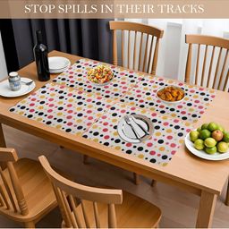 Kuber Industries 6-Pcs White & Red Polka Dot Printed Anti-Slip Dining Table Placemats image 5