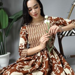 RANGEELO JAIPUR Women Floral Printed Fit & Flare Maxi Dress-image-82