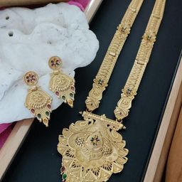 niva fashion Gold-Plated Brass Necklace & Earrings-image-57