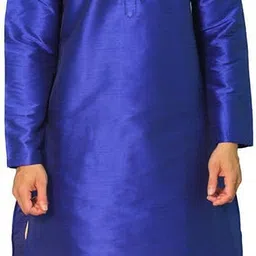 House of Aqss Men Regular Dupion Silk Kurta with Dhoti Pants-picture-34