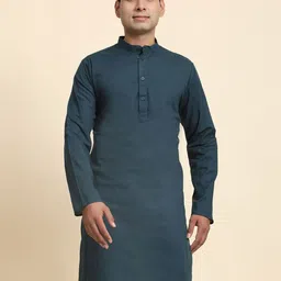 Moda Rapido Band Collar Long Sleeves Cotton Straight Kurta-image-91