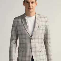 TAHVO Checked Single-Breasted Blazer-image-7